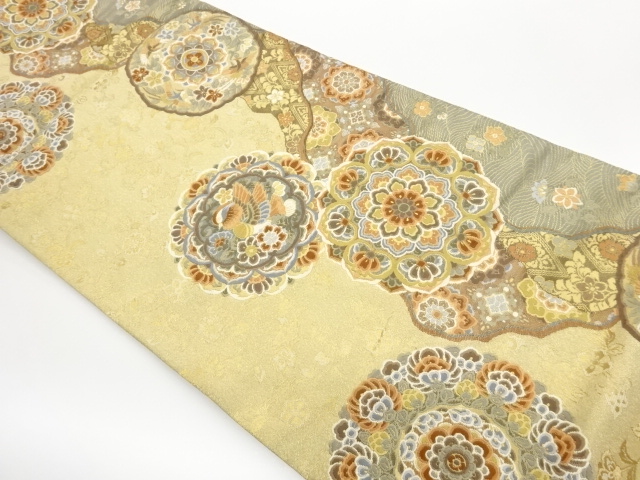 JAPANESE FUKURO OBI / WOVEN FLOWER ARABESQUE